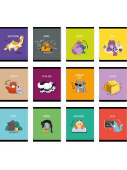 Тетрадь предметная набор Комус Класс  Котики 12 шт., 48., А5