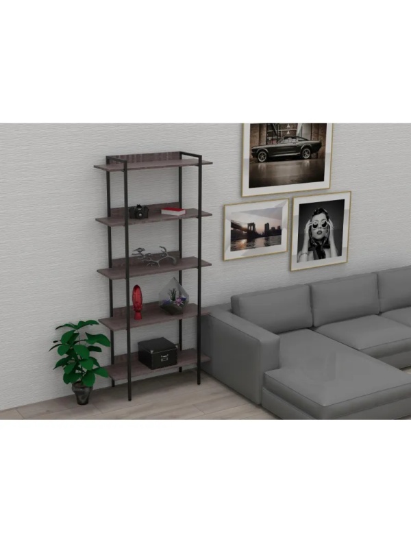 Стеллаж TI_Комус раздвижной Онега-9, 5 полок, 904х1950мм, ясень анкор темн