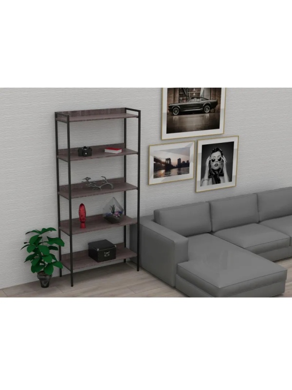 Стеллаж TI_Комус раздвижной Онега-9, 5 полок, 904х1950мм, ясень анкор темн