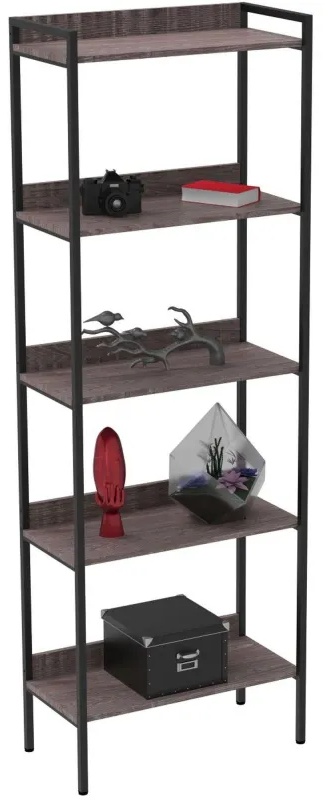 Стеллаж TI_Комус Онега-10, 5 полок, рег опоры, 675х1950мм, ясень анкор темн