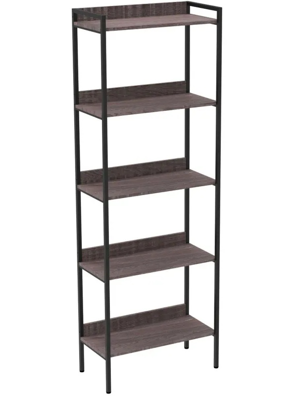 Стеллаж TI_Комус Онега-10, 5 полок, рег опоры, 675х1950мм, ясень анкор темн