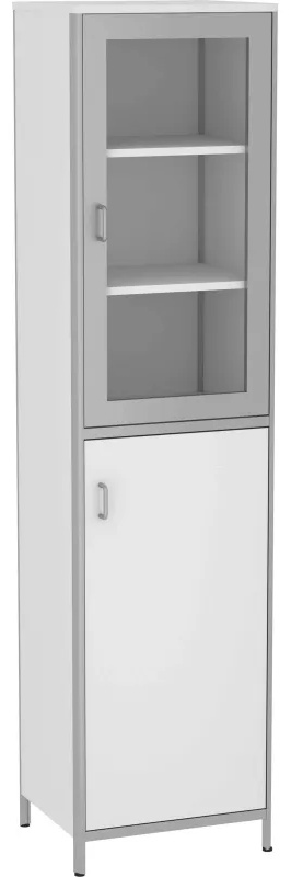 Шкаф MEG_медицинский для док. 1-ств,верх-ст.дв+2п. ШМД (код МДА-510.00) бел