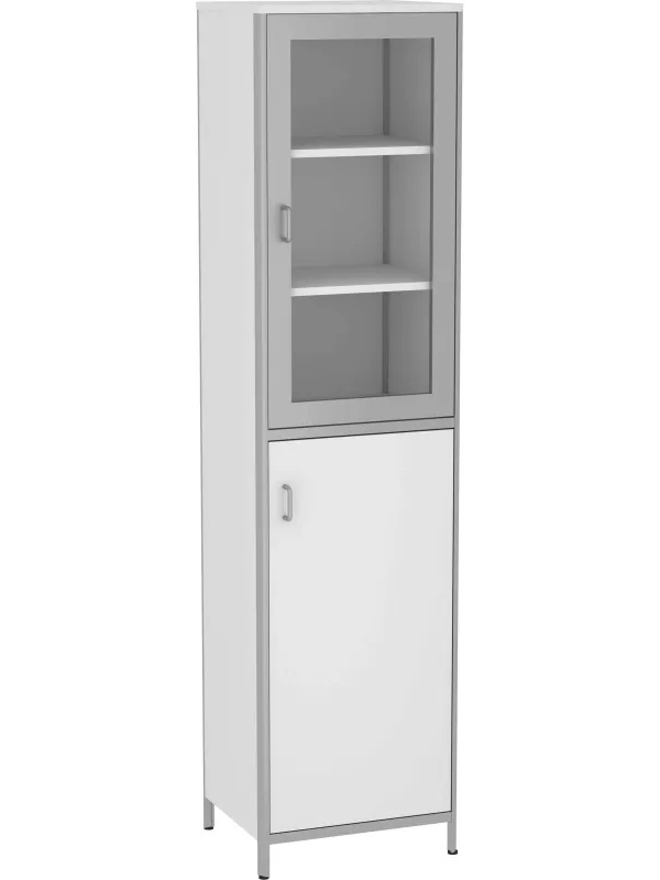 Шкаф MEG_медицинский для док. 1-ств,верх-ст.дв+2п. ШМД (код МДА-510.00) бел