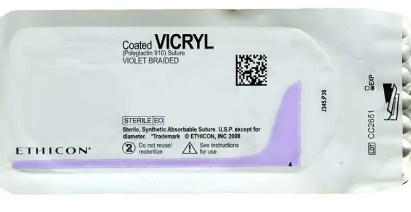 Шовный материал ВИКРИЛ 2/0. 90 см фиолет. Кол. 40 мм, 1/2 W9466 12шт/уп