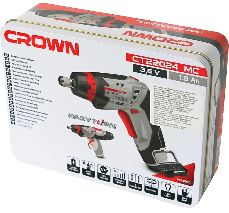 Отвертка аккумуляторная CROWN CT22024 MC