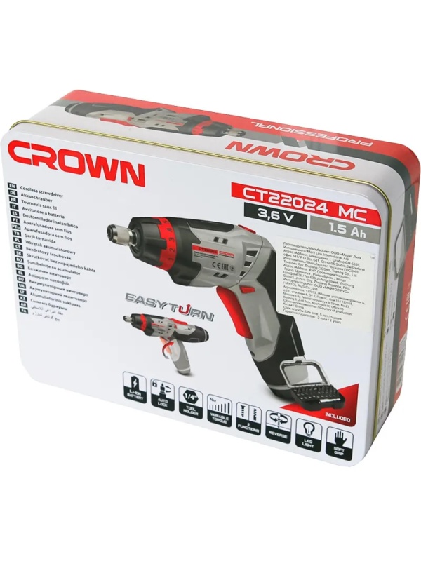 Отвертка аккумуляторная CROWN CT22024 MC