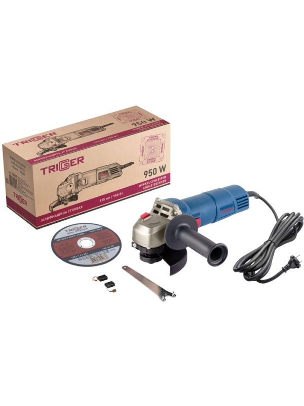 Шлифмашина угловая УШМ сетевая ТРИГГЕР 20032 950Вт, d=125мм