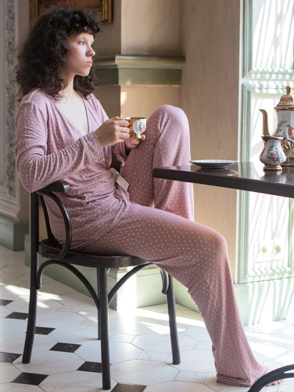 Нежная пижама с мелким принтом