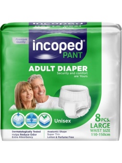 Трусы впитывающие для врослых, Large(L), Incoped 8шт/уп