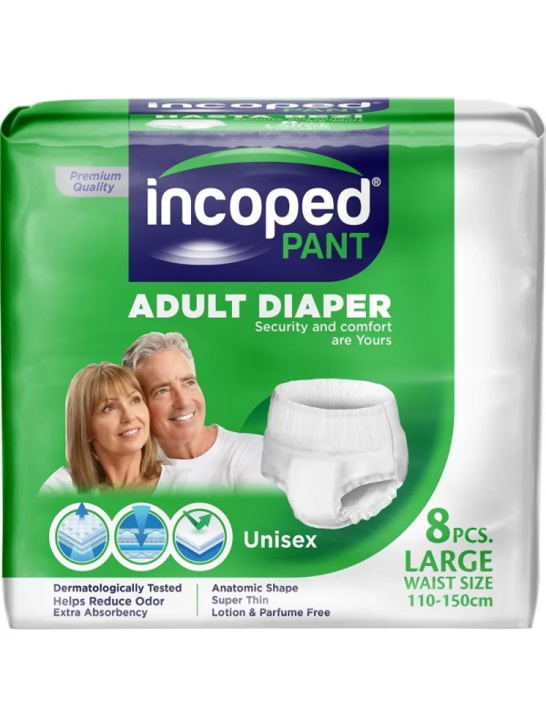 Трусы впитывающие для врослых, Large(L), Incoped 8шт/уп