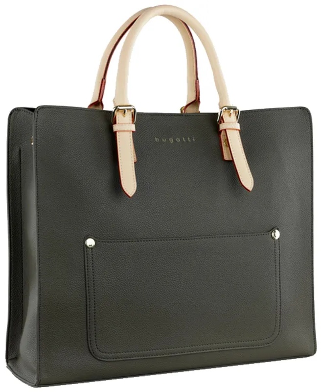 Сумка для покупок шоппер BUGATTI Ella,оливковая,полиурет,37х12х31,49664084