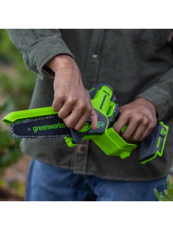 Пила цепная аккумуляторная мини Greenworks 24V, б/щ, без АКБ и ЗУ 2008707