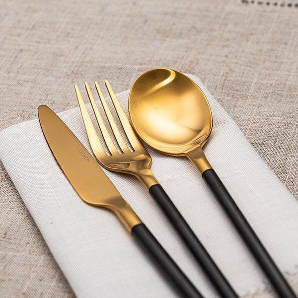 Столовая вилка «Дистрикт Блэк Голд Мэтт» - 20 см.