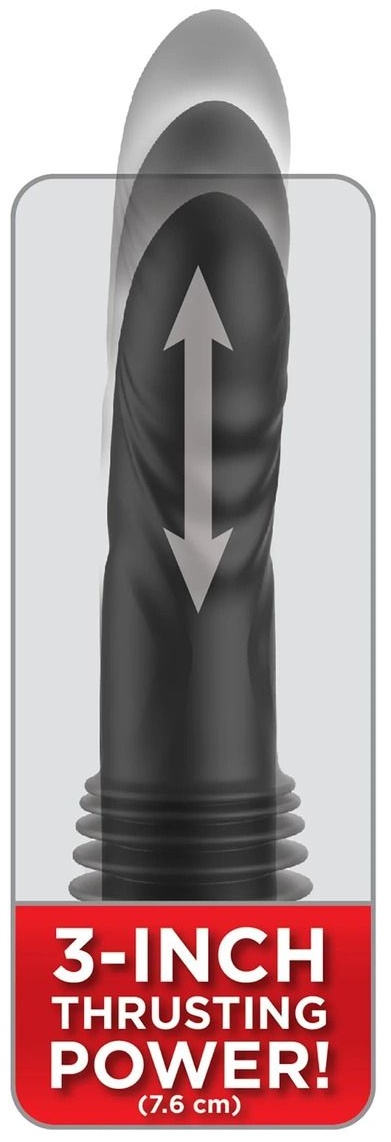 Черный автоматический вибромассажер с вибропулей Ultimate Silicone Thruster