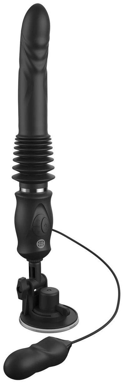 Черный автоматический вибромассажер с вибропулей Ultimate Silicone Thruster