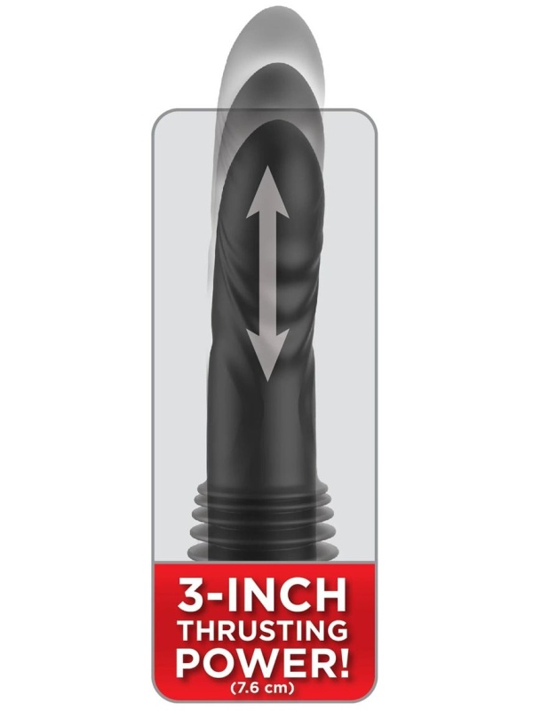 Черный автоматический вибромассажер с вибропулей Ultimate Silicone Thruster