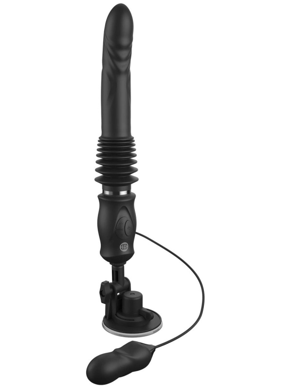 Черный автоматический вибромассажер с вибропулей Ultimate Silicone Thruster