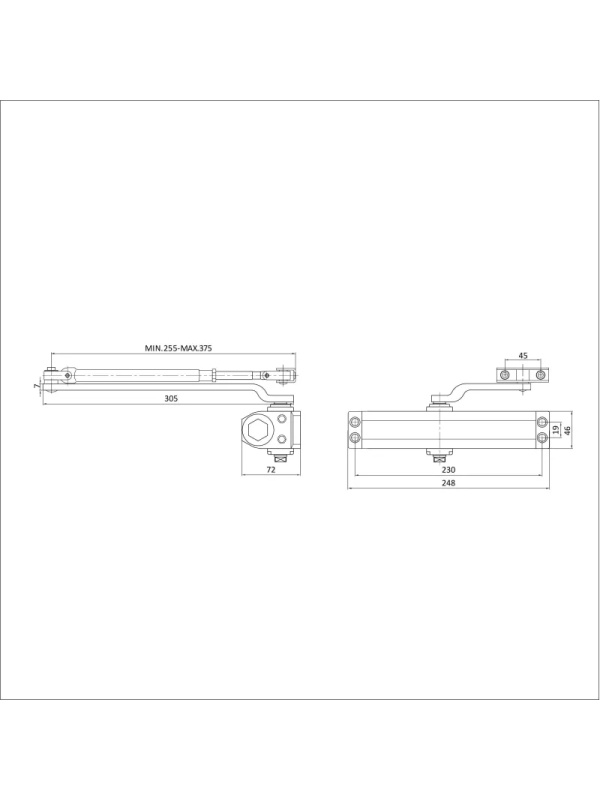 Доводчик дверной БУЛАТ ULTIMATE ДД-180 A-W (110-180 кг) белый,морозост(10)