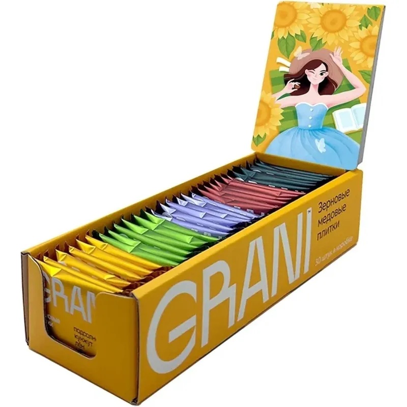Зерновые плитки медовые GRANI ассорти 7гx30шт/уп 880690/880744