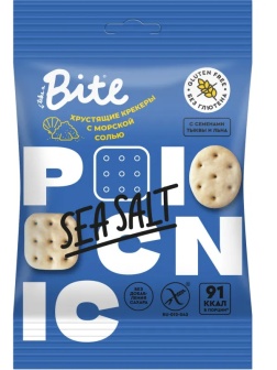 Крекер Bite соленые с морской солью, 60г