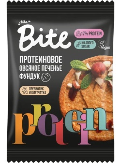 Печенье Bite овсяное протеиновое с фундуком, 69г 