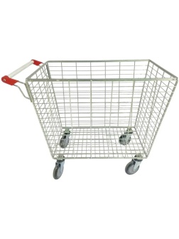 Тележка - корзина покупательская SM_CD3 СБРЦЗП красный пластик 300 л