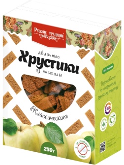 Пастила Хрустики Русские Традиции яблочные б/сах, 250г