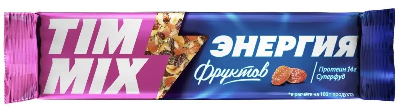 Козинак Тимоша ТимМикс энергия фруктов, батончик 40гx21шт/уп