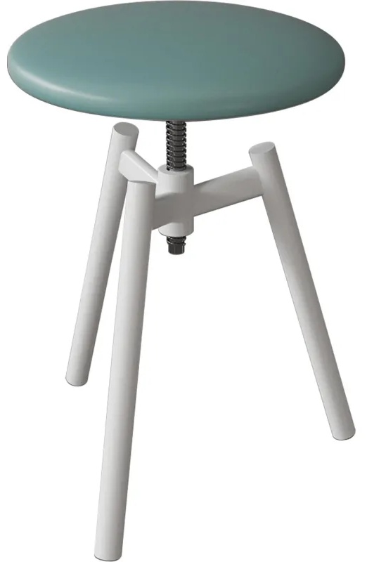 Табурет ZM_ медицинский винтовой М95 белый, и/к зеленая