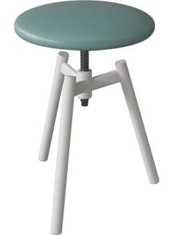 Табурет ZM_ медицинский винтовой М95 белый, и/к зеленая