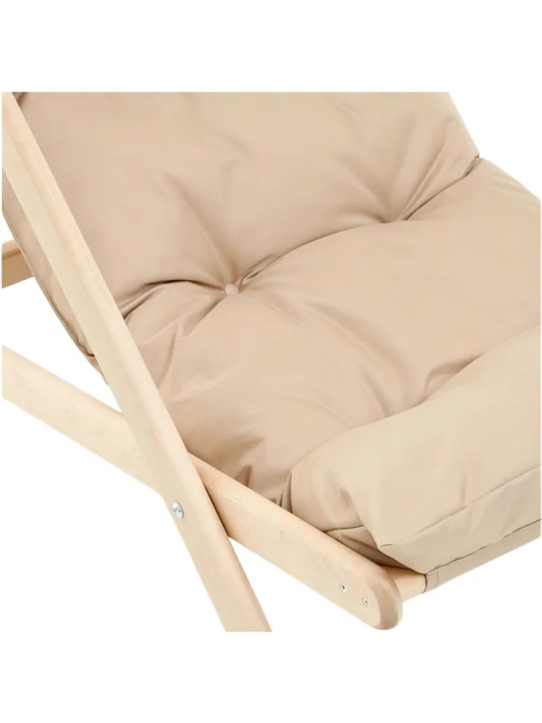 Кресло CIM_шезлонг Элит складной деревянный/подушка бежевый КШ-003-1