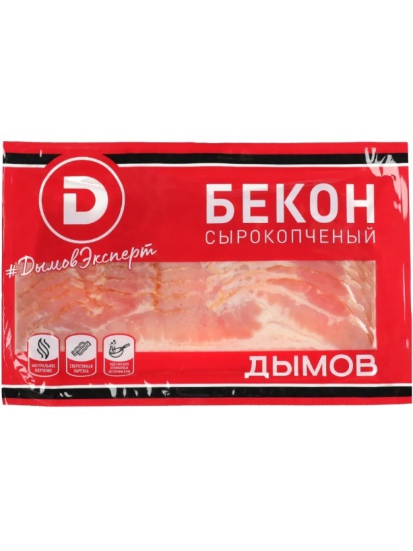 Бекон  с/к Дымов нарезка 200 г