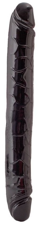 Черный двусторонний фаллоимитатор - 31 см.