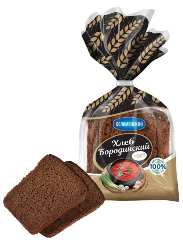 Хлеб Бородинский в нарезке 400гр.   Колом (275)