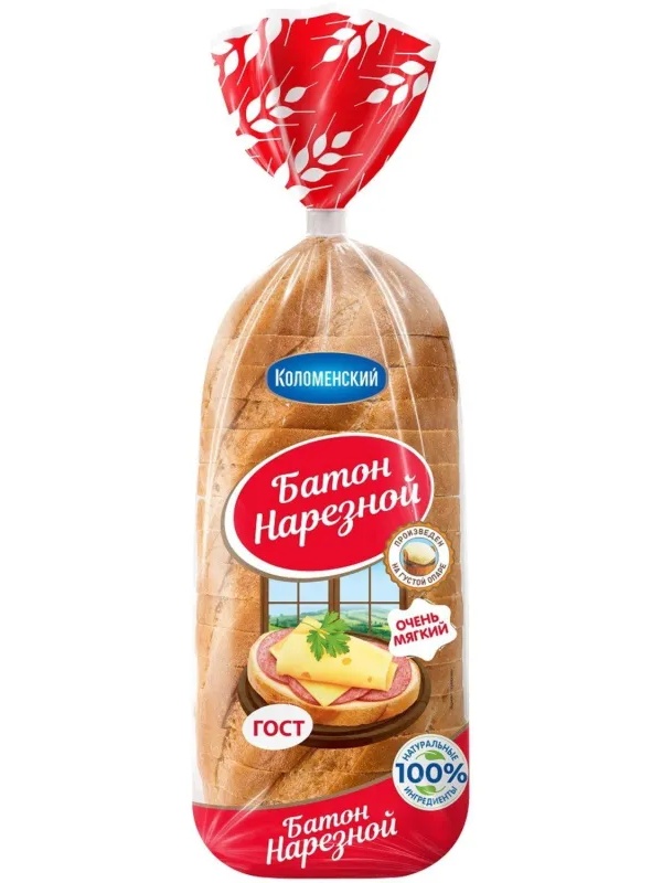 Хлеб Батон Нарезной в/с в нарезку   Колом 400 гр (288)