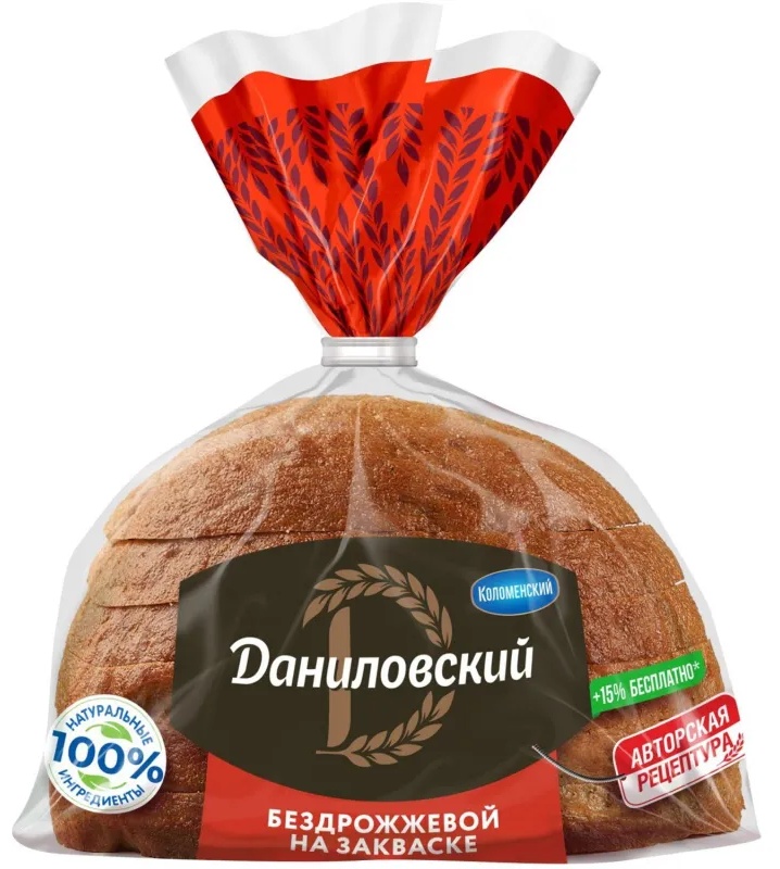 Хлеб Даниловский ржано-пшеничный бездрож нарезка 350г Колом