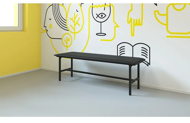 Банкетка UD_Берта БМ-4 1500 каркас-черн к/з К-28 серый