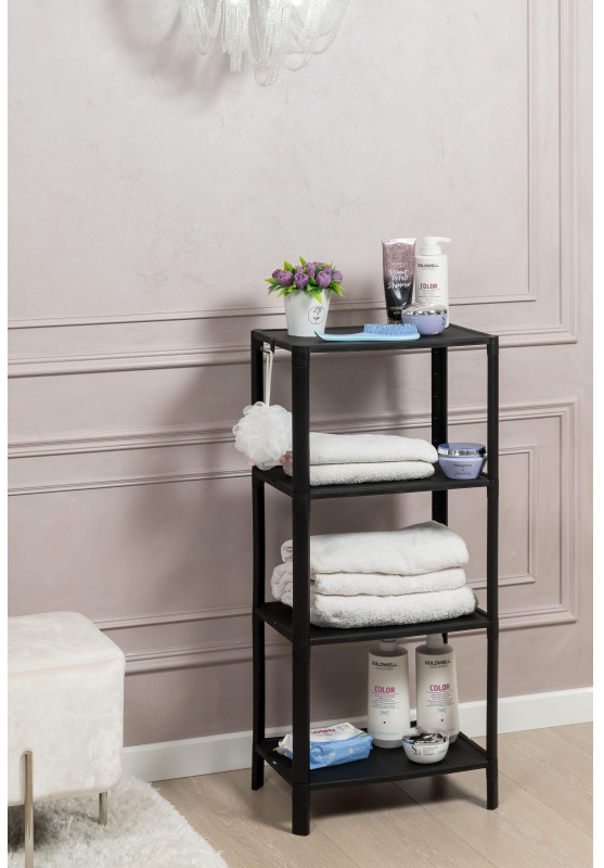 Этажерка М_VIKEA 4-х ярусная, черный