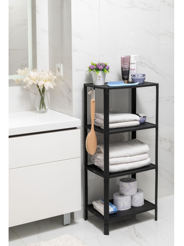 Этажерка М_VIKEA 4-х ярусная, черный