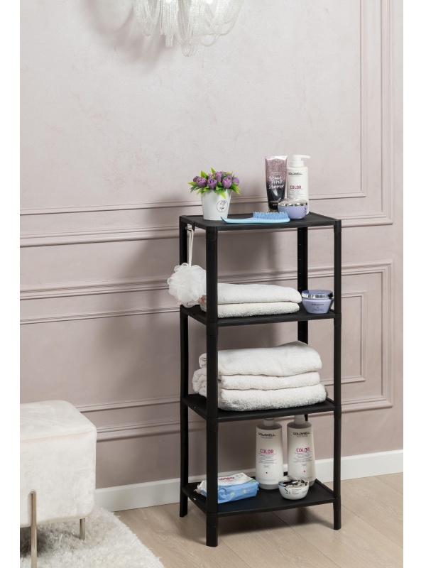 Этажерка М_VIKEA 4-х ярусная, черный