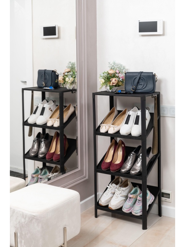 Этажерка М_для обуви VIKEA compact 4-х ярусная, черный