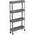 Этажерка М_VIKEA узкая 4-х ярусная на колесах, серый