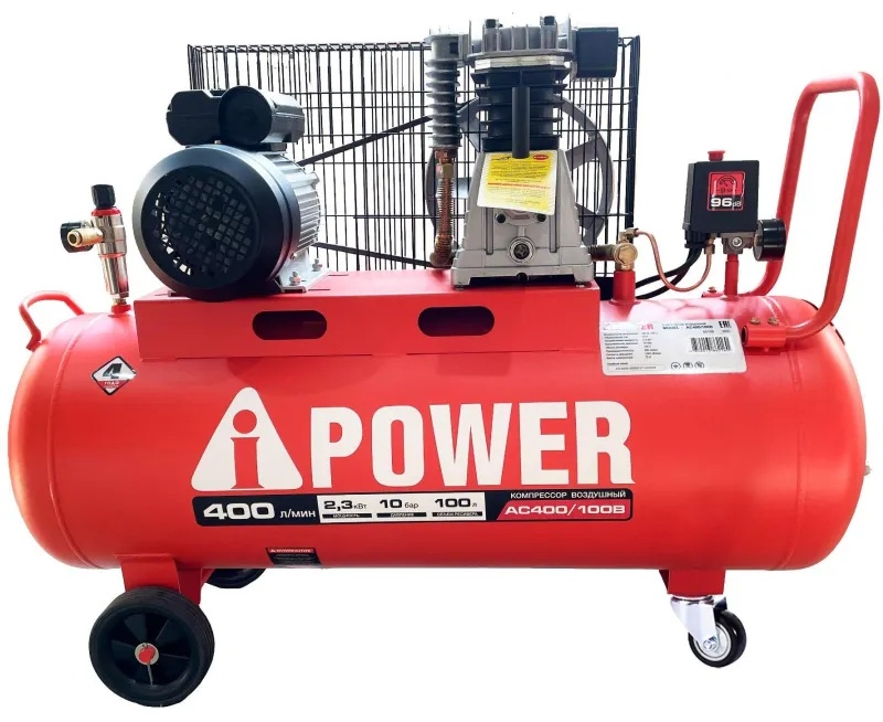 Компрессор поршневой масляный ременной  A-iPower AC400/100B (50108)