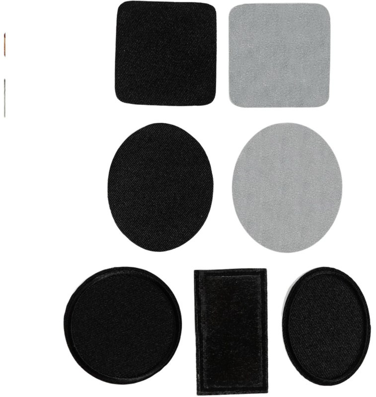 Набор заплаток для одежды, термоклеевые, 7 шт, цвет чёрный