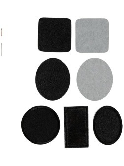 Набор заплаток для одежды, термоклеевые, 7 шт, цвет чёрный