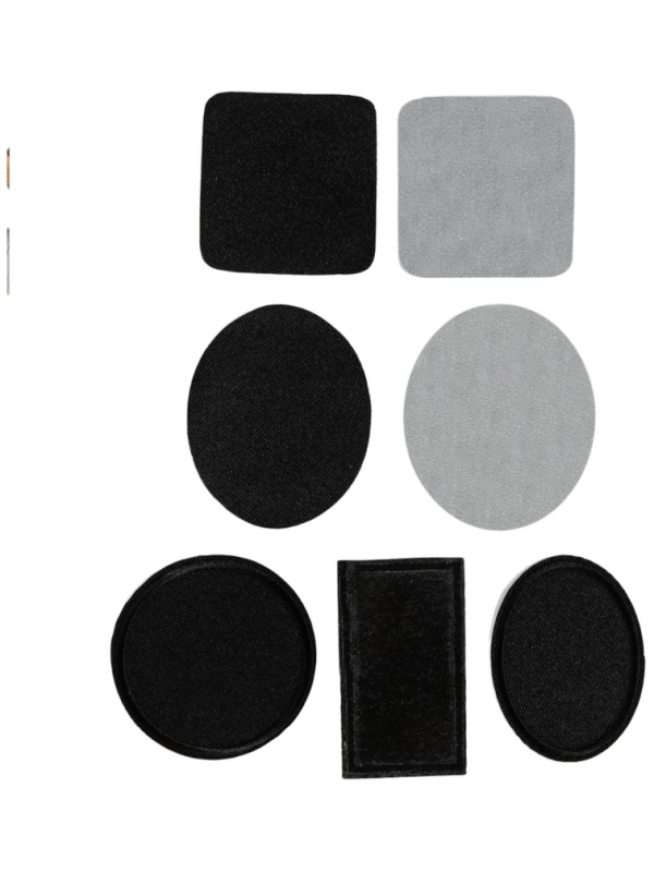 Набор заплаток для одежды, термоклеевые, 7 шт, цвет чёрный