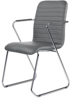 Стул UP_Echair Честер каркас хром кз серый