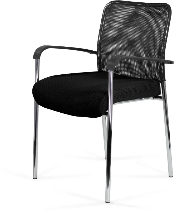 Стул UP_Echair Афродита Люкс каркас хром сетка/ткань черный