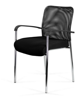 Стул UP_Echair Афродита Люкс каркас хром сетка/ткань черный