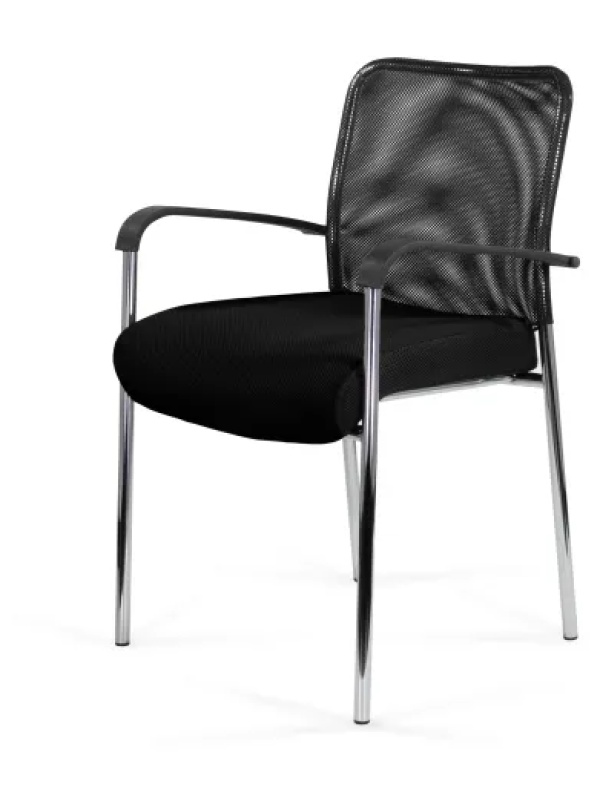 Стул UP_Echair Афродита Люкс каркас хром сетка/ткань черный